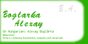 boglarka alexay business card